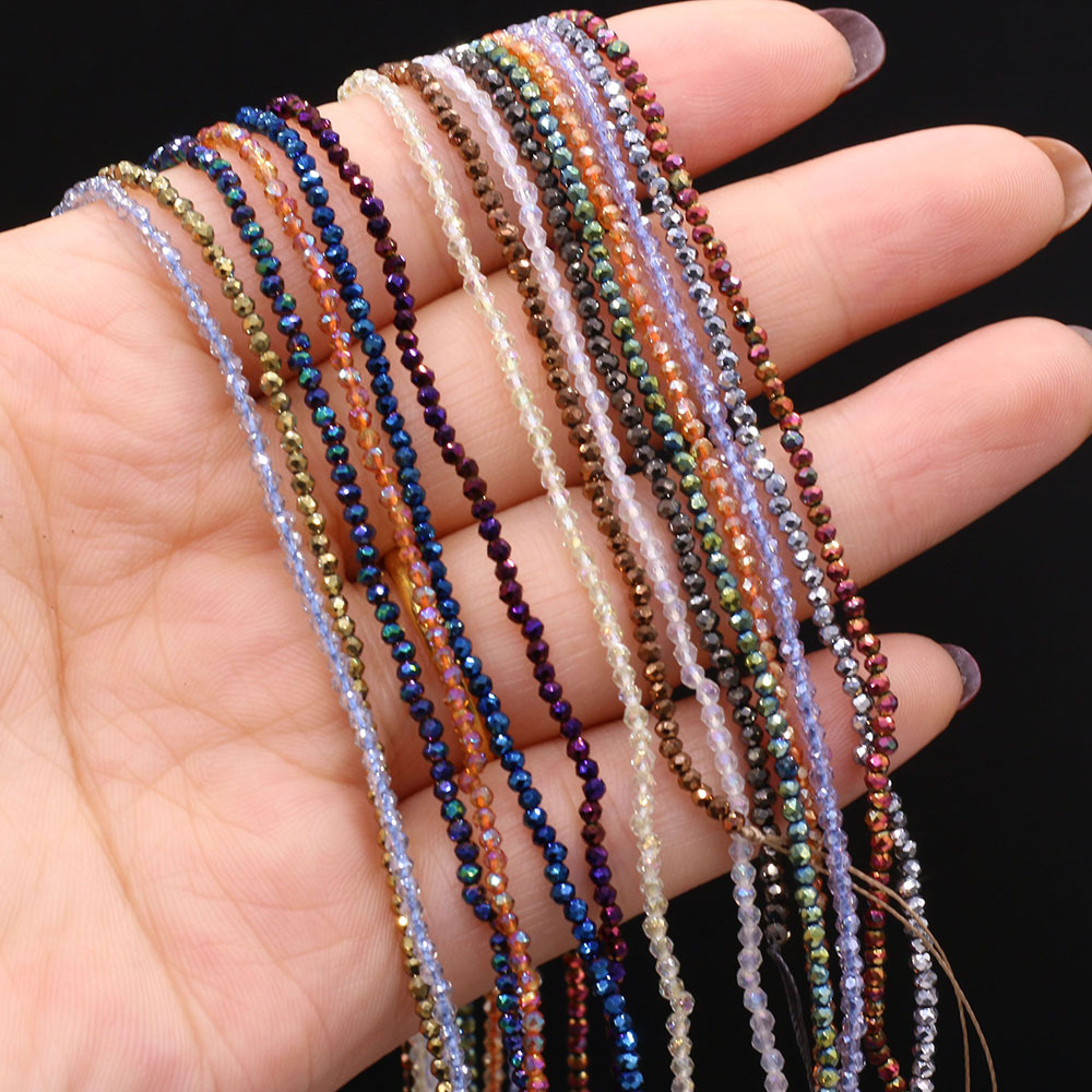 

Natural Semi-precious Stone Crystal Quartz Loose Beads Plating Color 2mm For Jewelry Making Diy Bracelet Necklace Lenght 38cm Christmas, Thanksgiving, New Year's Gifts