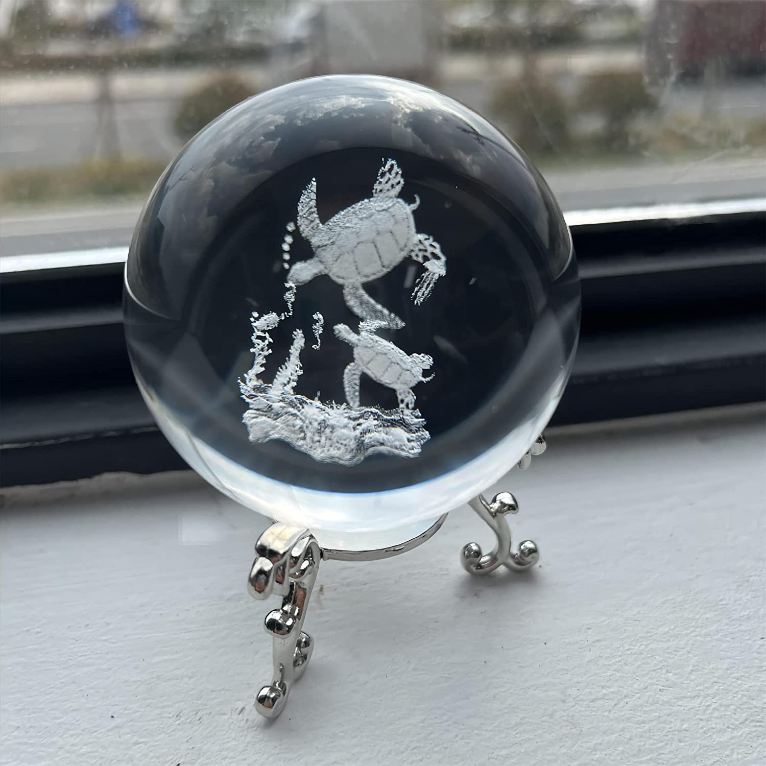 亀のガラス置物 バカラ BACCARAT カメ 亀 9cm ラージタイプ ペーパー