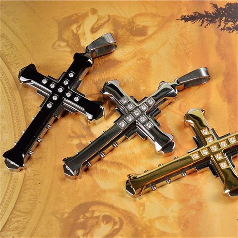 Unique Black, Gold, Cool Cross Stainless Steel Necklaces for Men – The Steel  Shop