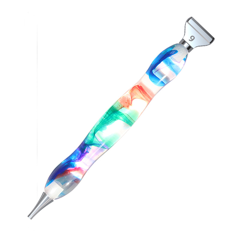 19PCS Diamond Painting Thread Point Drill Pen Set Resin Colorful Pen Holder  DIY Alloy Metal Replacement Pen Head Tool Set