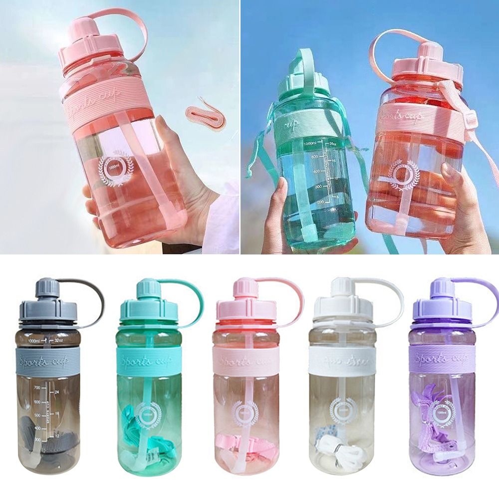 INOOMP portable water bottle straw water jug Transparent Water Bottle  sports bottle kids clear water…See more INOOMP portable water bottle straw  water