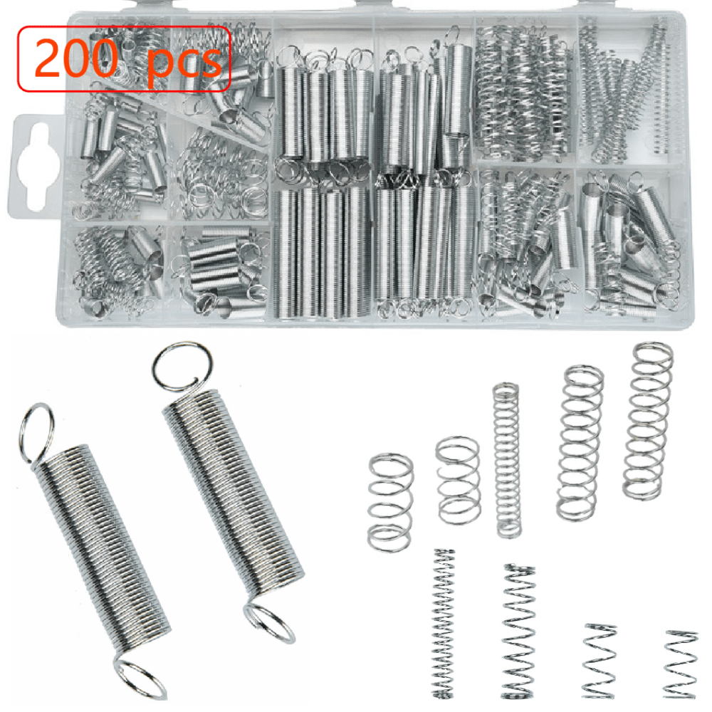 150-Piece Spring Key Set, Round, 18 mm, 20 mm, 30 mm, 40 mm, 50 mm, 60 mm,  Key Springs Assortment Stainless Steel