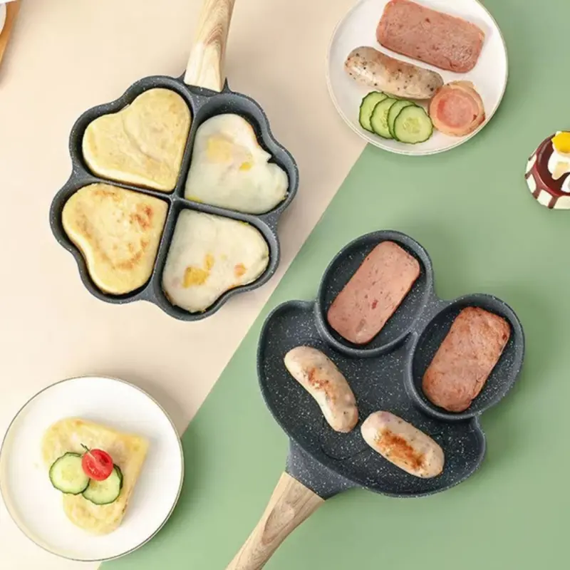Four Heart-hole Frying Pot Pan Creative-heart Shaped Easy Cleaning Eggs  Cooker Omelet-pan Nonstick Eggs Frying Pan For Household Cooking - Temu