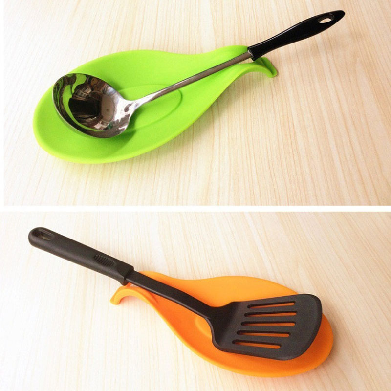 1PC Silicone Spoon Rest, Flexible Spoon-Shaped Kitchen Spoons Holder,  Kitchen Utensil Rest, For Counter Spatula Stovetop Ladle, Novelty Candy  Color Ki