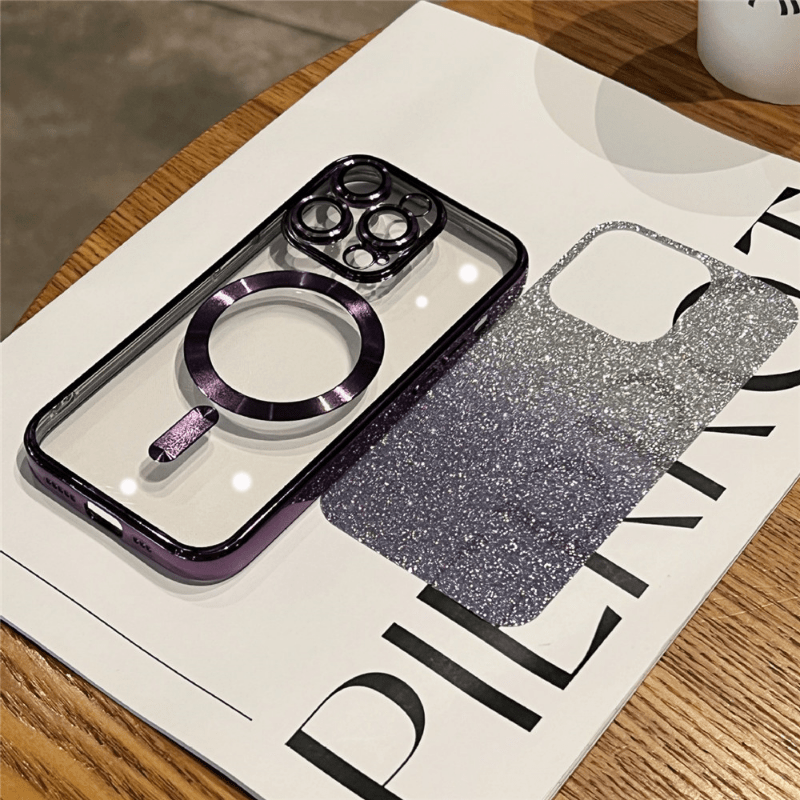 electroplated gradient glitter magnetic strap lens film mobile phone case for iphone14 14plus 14pro 14pro max iphone13 13mini 13pro 13pro max iphone12 12mini 12pro 12pro max iphone11 11pro 11pro max details 3