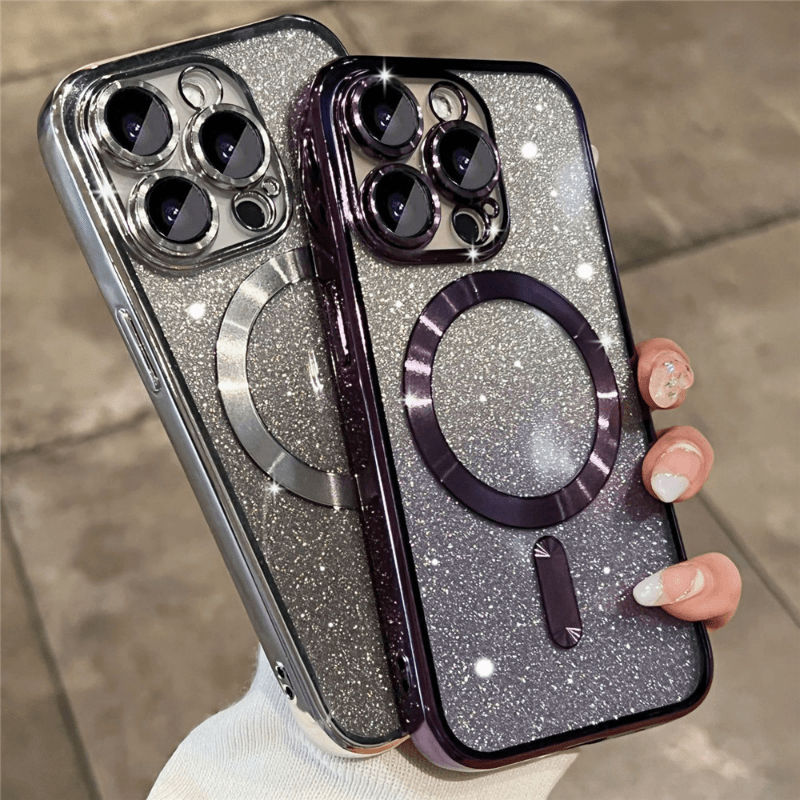 electroplated gradient glitter magnetic strap lens film mobile phone case for iphone14 14plus 14pro 14pro max iphone13 13mini 13pro 13pro max iphone12 12mini 12pro 12pro max iphone11 11pro 11pro max details 0