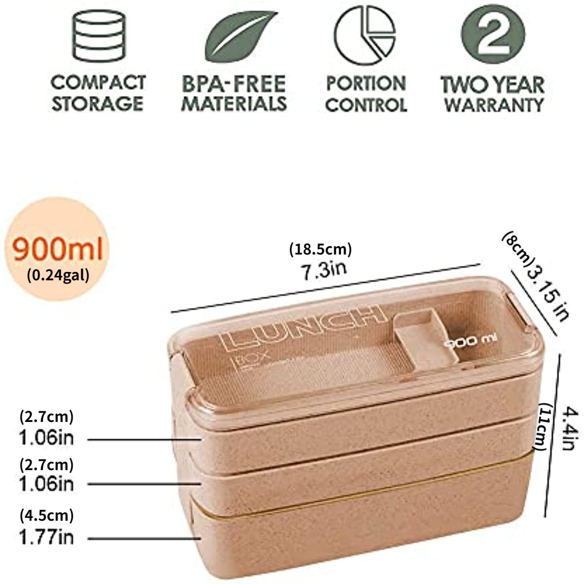 Spoondrift Bento Box - 3 Compartments – Mini Mint