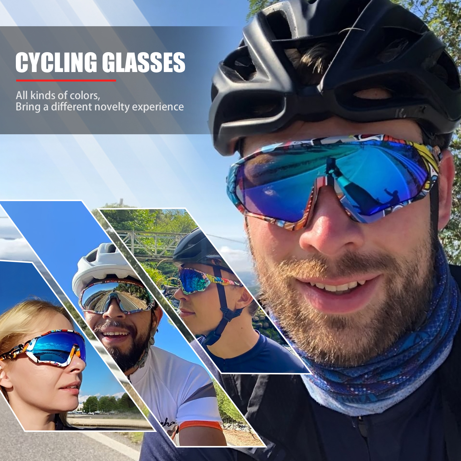 KAPVOE Gafas de Ciclismo Polarizadas Hombre Mujer Lentes Ciclismo