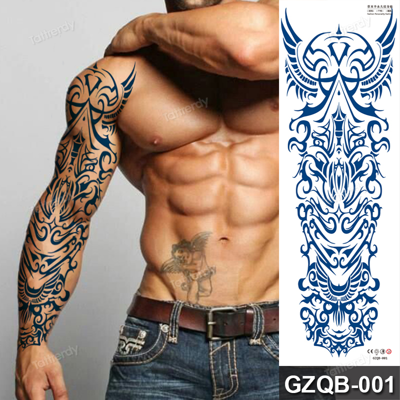 Large Full Arm Tattoo Stickers Men Adult Tattoo Body Art - Temu Canada