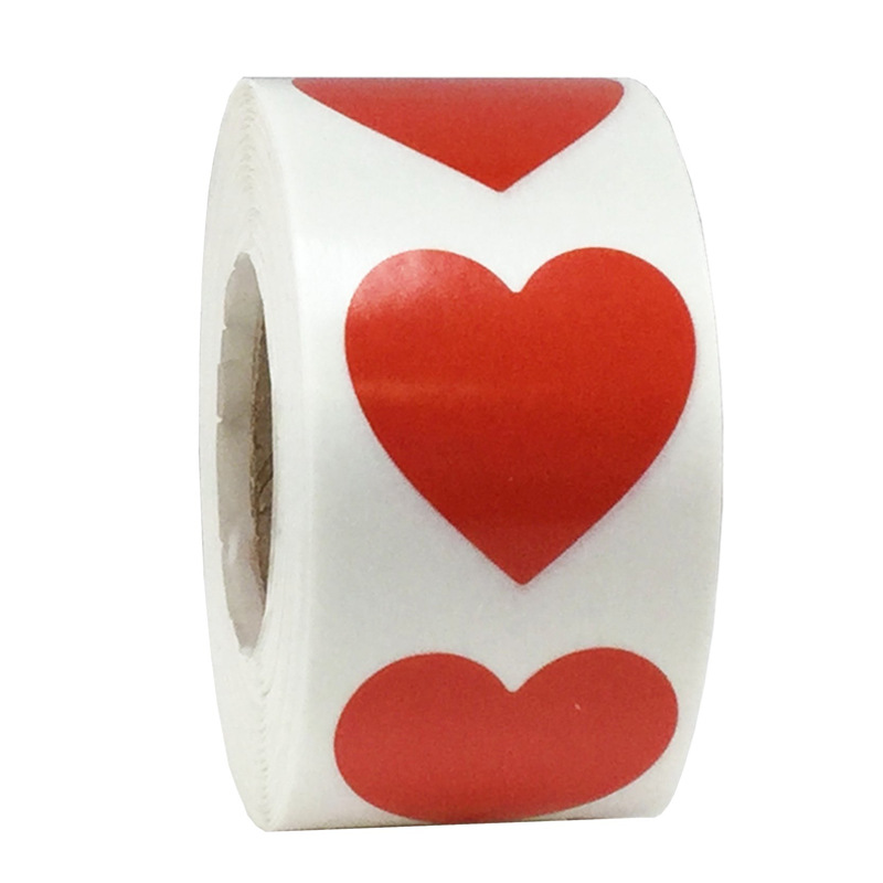 Heart Shape Of Red Stickers Seal Labels Stickers - Temu