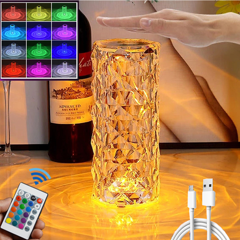 1pcs Led Crystal Desk Lamp Projetor Acrylic Diamond Table Lamp Led