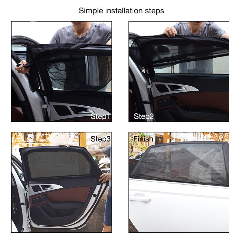 Rideau de glace latéral de voiture pare-soleil de véhicule tissu Slidable  fenêtre Protection UV blindée (paquet de 2/ 27.5' X18.5') Esg13042 - Chine  Rideau de voiture, pare-soleil de voiture