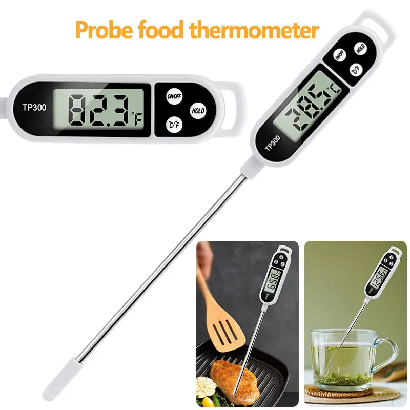 1pc Digital Food Thermometer for Accurate Meat and BBQ Cooking - TP300  Kitchen Thermometer with Probe for Oven and Kitchen Tools