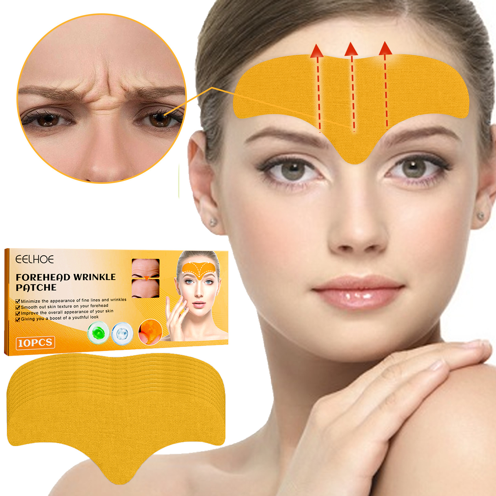 10pcs Frontal Wrinkle Patch - Smooth, Soften and Lift Face