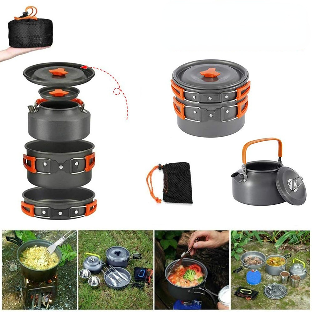 Camping Cookware Kit  Aluminum Cooking Set – Soukie's Outdoor Fun