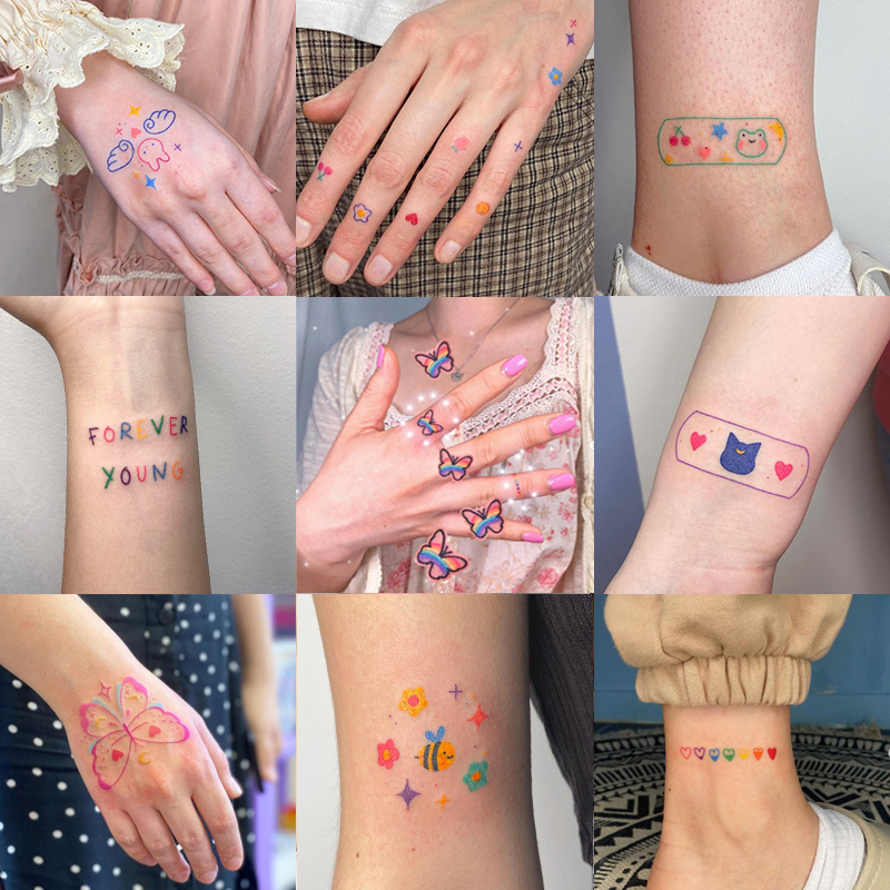 Cute Tattoo Stickers Small Picture Collection Suitable For - Temu