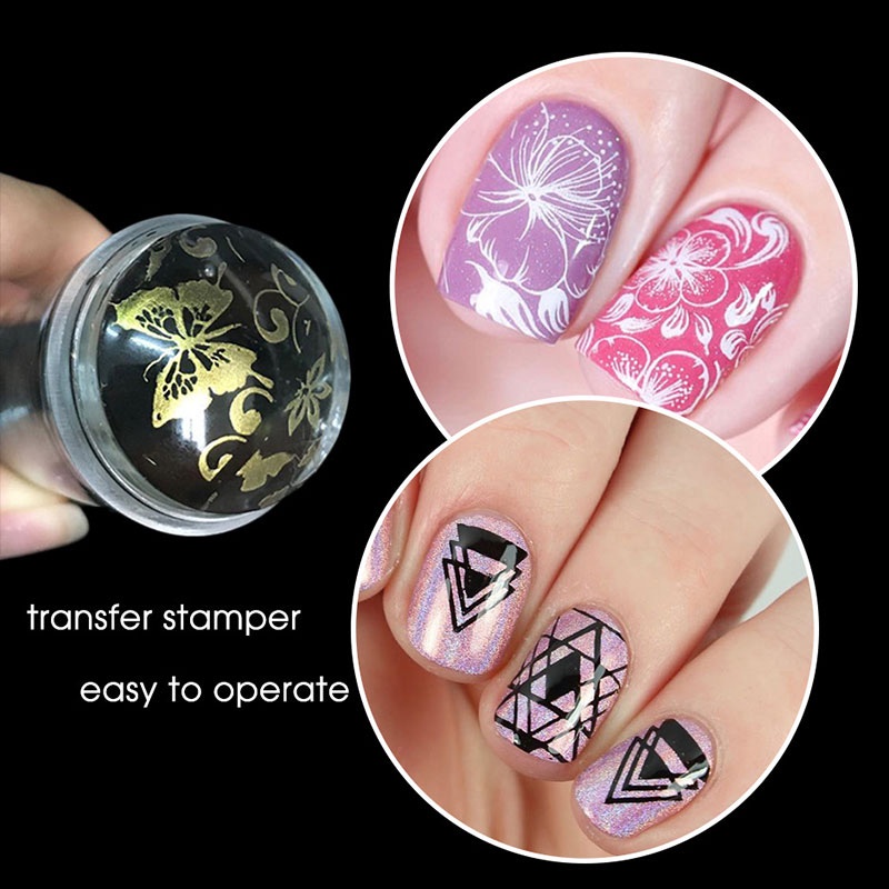 Clear Silicone Jelly French Nail Art Stamper Kit with Scraper