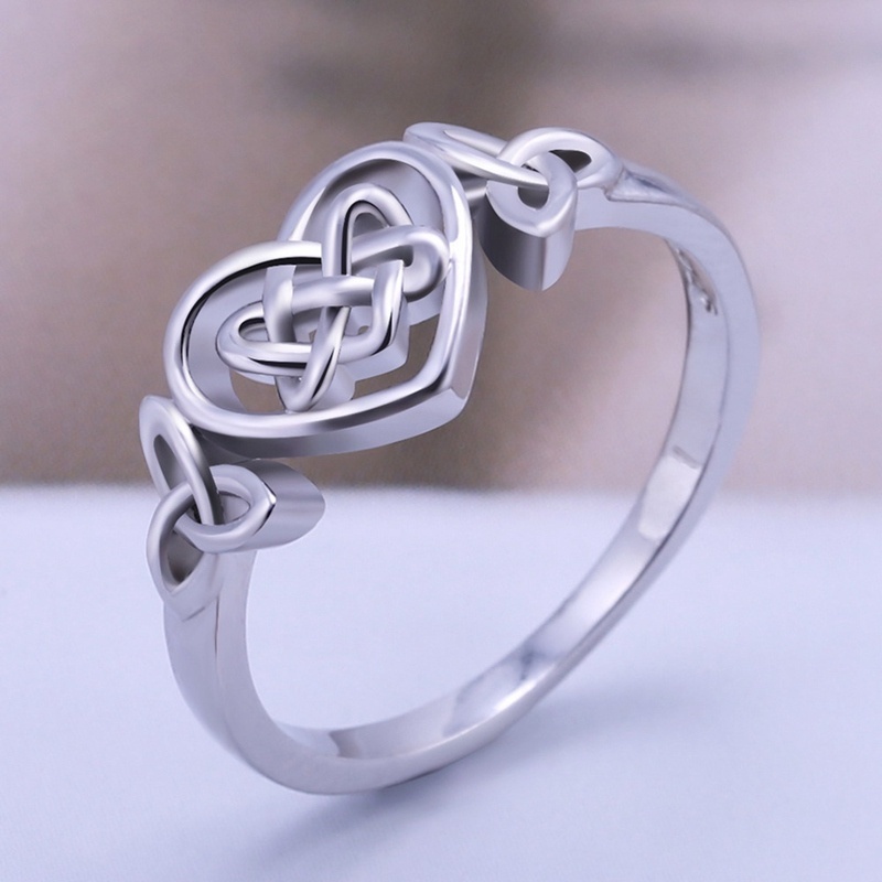 Celtic Knot Heart Design Ring Fashion Simple Eternity Temu