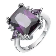 12ct amethyst wedding ring zircon decor ring wedding party fashion accessories for women details 2