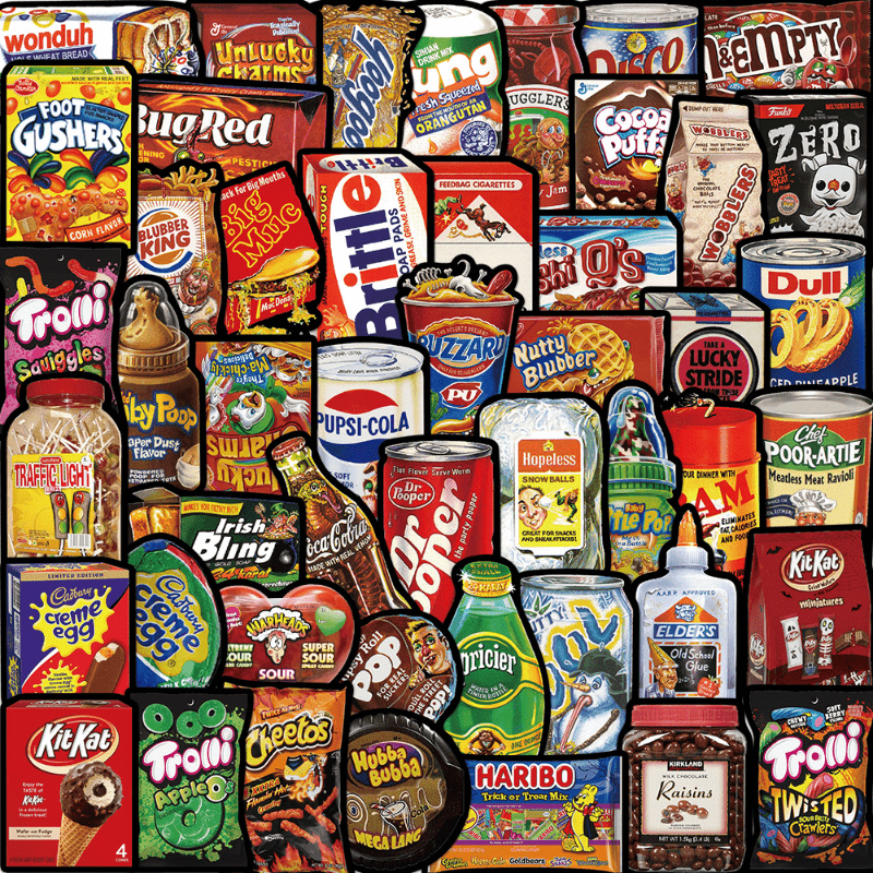 Autocollants Graffiti Alimentaires En Forme De Snack Américain, 10