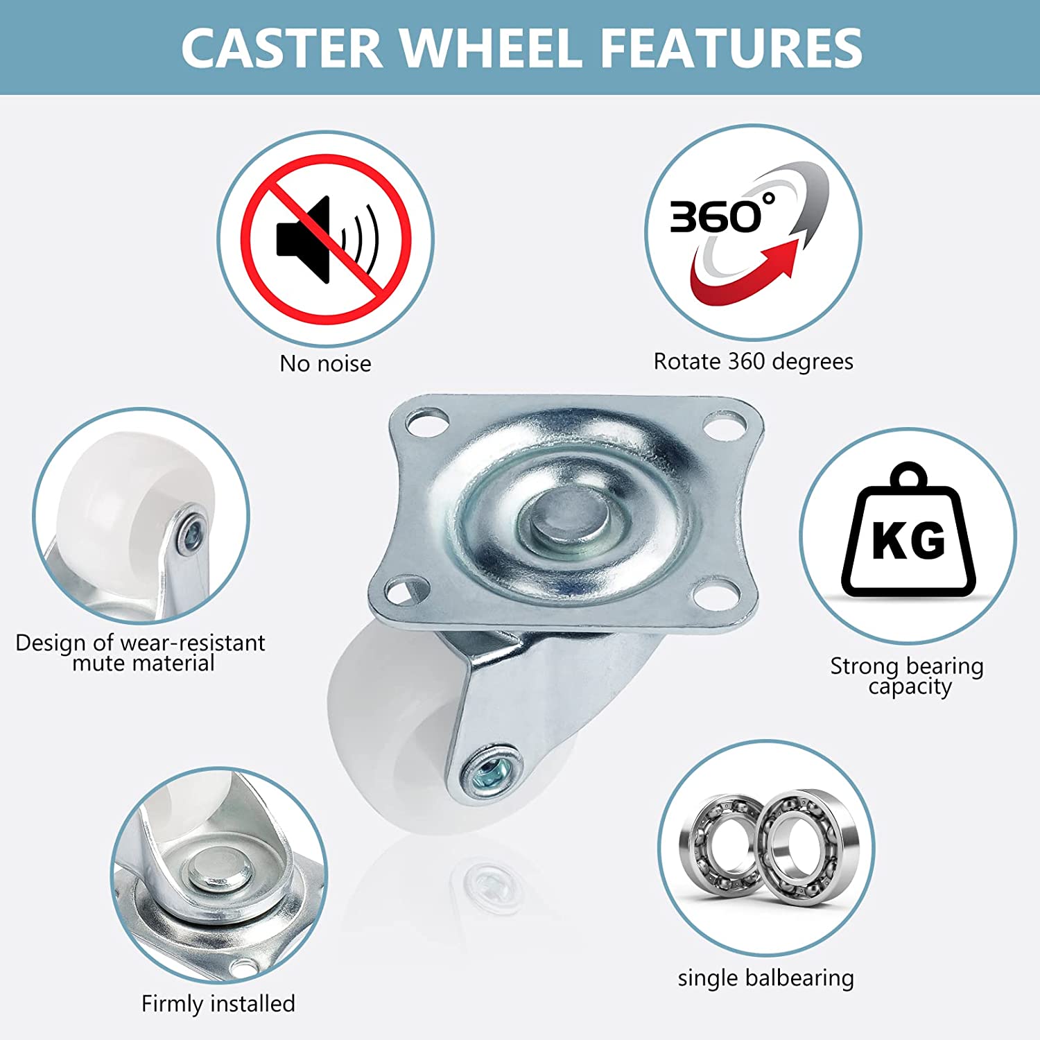 Low Profile Casters Wheels No Noise Casters For Furniture - Temu