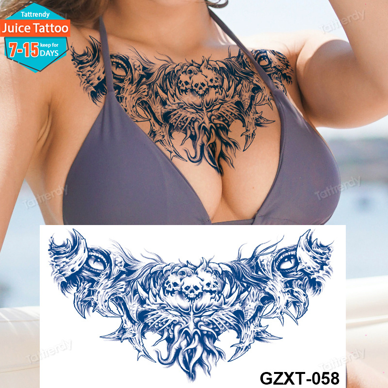 Sexy Breast Sternum Temporary Tattoos Juice Ink Natural Long - Temu Canada