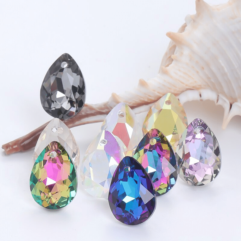 Multi color Water Tear Drop Shape Glass Crystal Beads - Temu