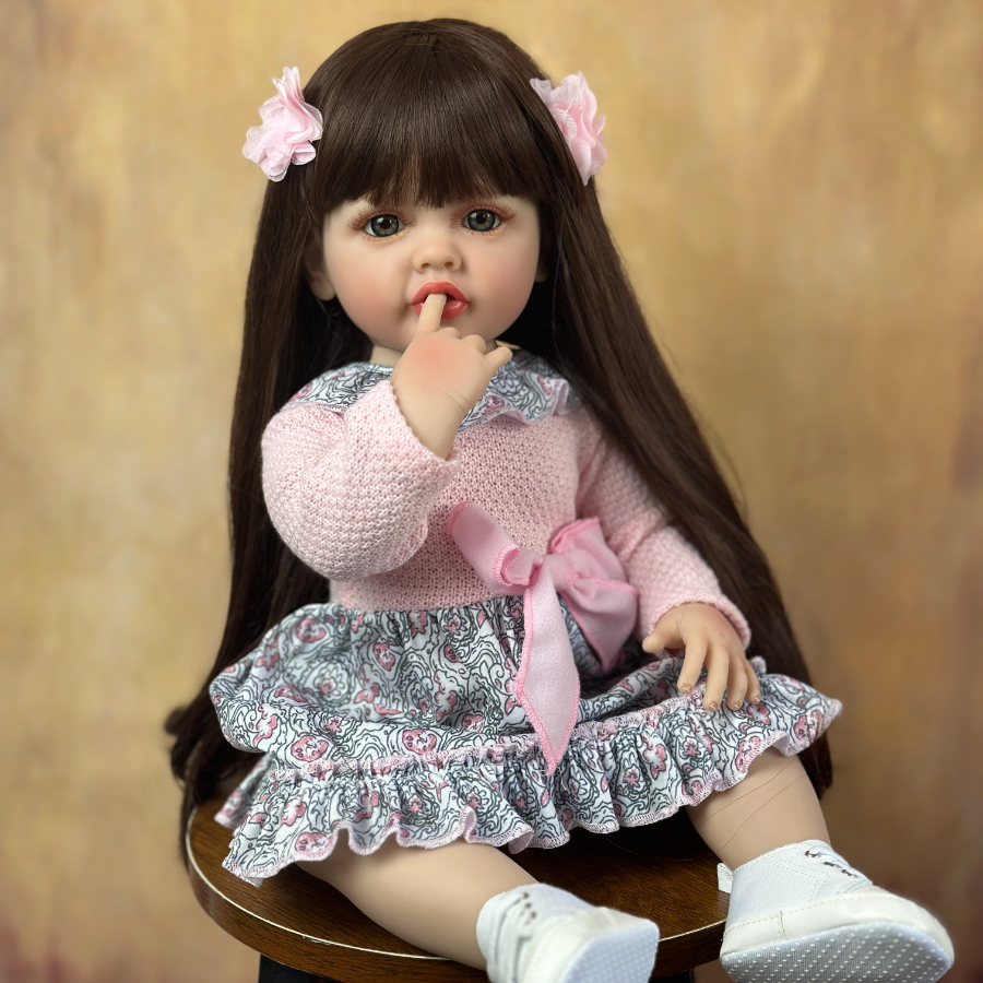 Realistic 22'' Bebe Reborn Soft Silicone Reborn Baby Doll Girl