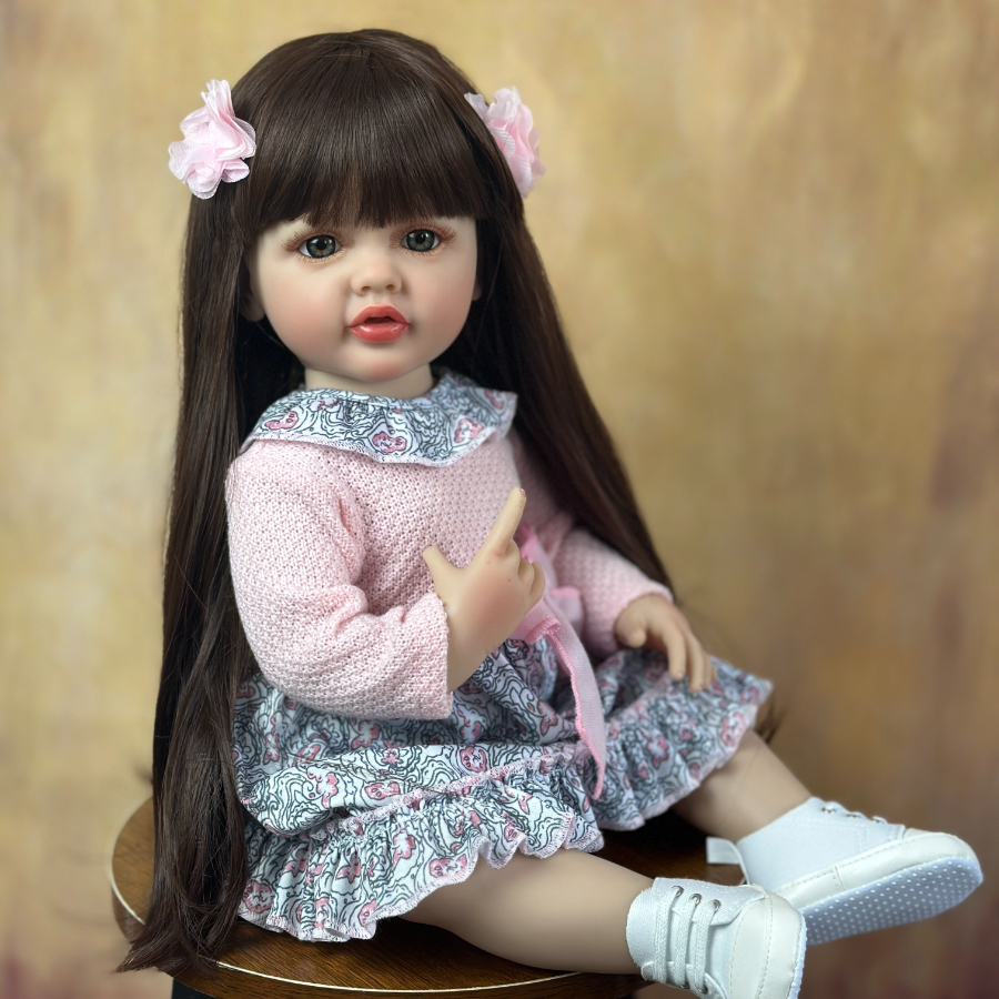 Acheter Poupées bébé en Silicone avec les yeux ouverts Reborn bébé fille  poupée 55 cm doux corps complet poupée en Silicone toucher réel jouet  cadeaux