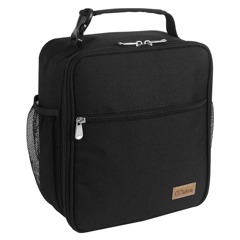 Portable Zipper Lunch Bag with Side Pocket