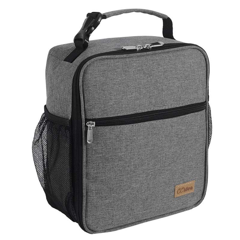 CCidea Lunch Bag for Women Men, Simple Insulated Lunch Box, Reusable Lunch  Boxes for Office Work Travel (Black with Velcro)