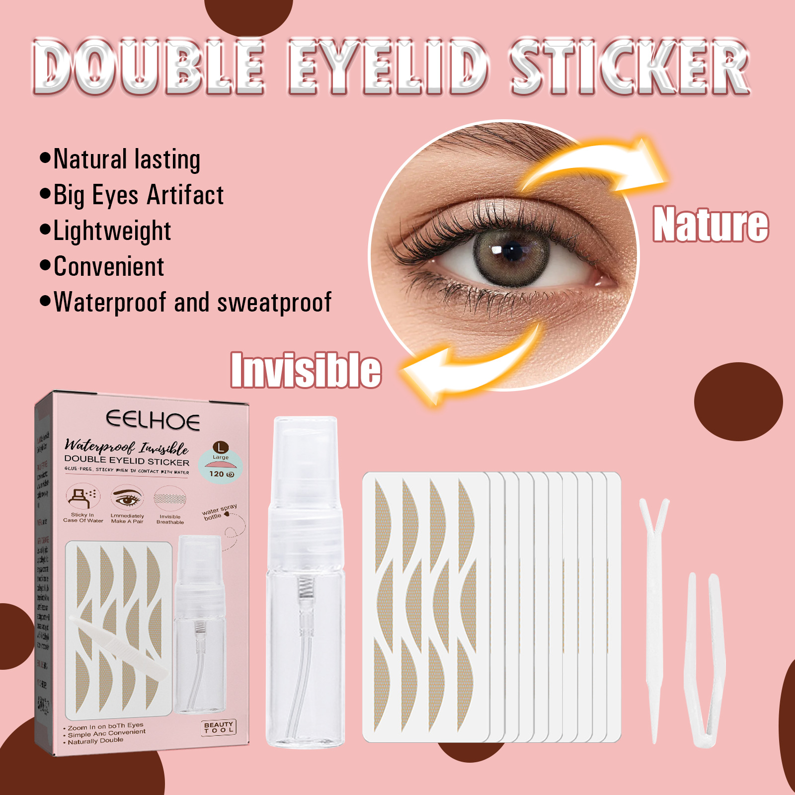 Eyelid Tape, Invisible Eyelid Lifter Strips, Breathable & Waterproof