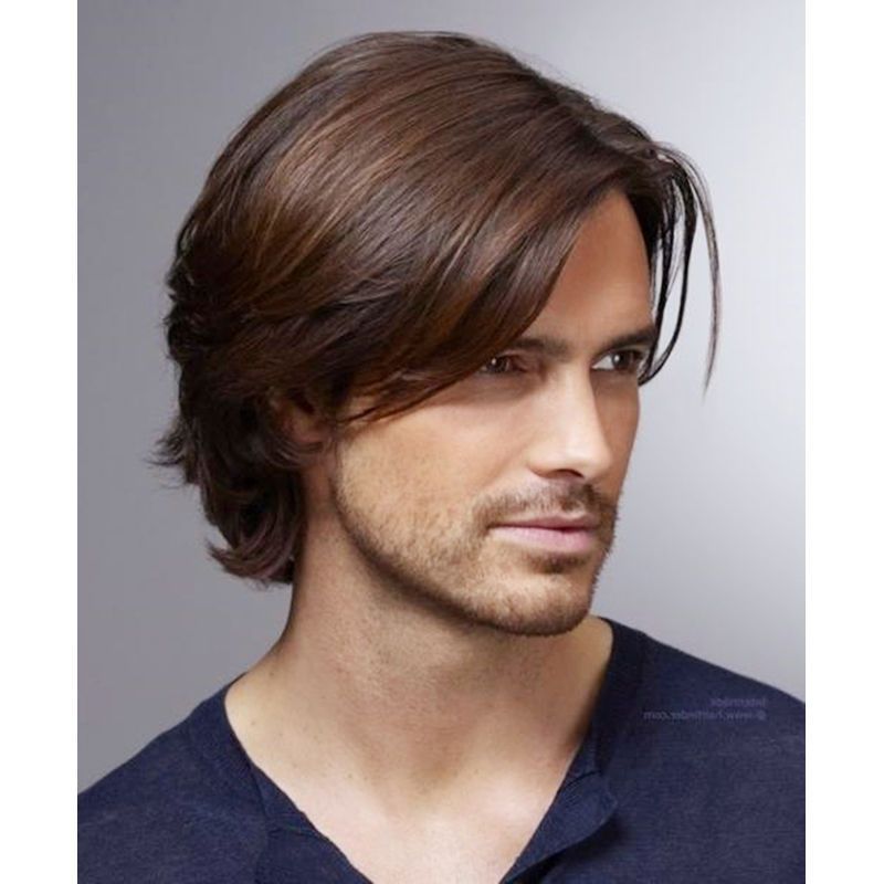 Oblique Bangs Short Straight Hairstyle Natural And Realistic Men's Brown  And Black High Temperature Silk Full Headgear - Beauty & Personal Care -  Temu