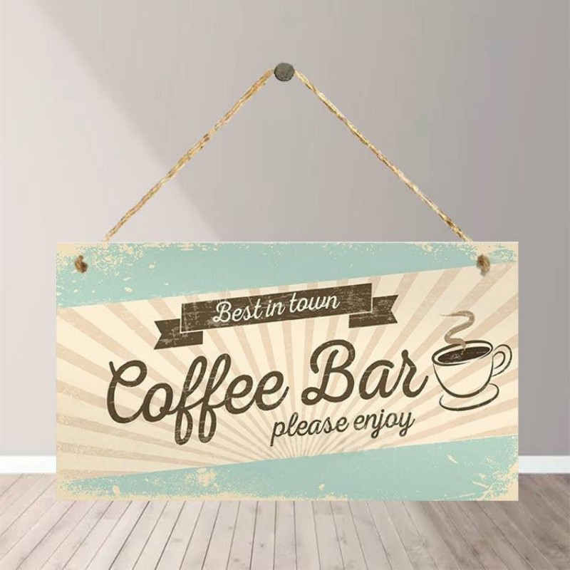 Best Coffee Bar Wooden Hanging Plaque Sign