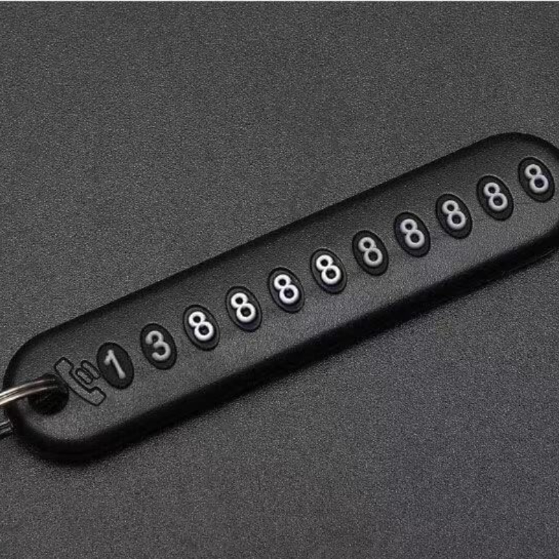 Anti Lost Phone Number Plate Car Keychain Pendant