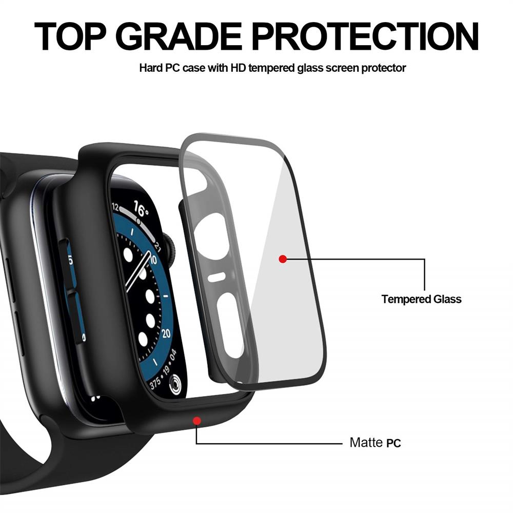 Compre Para apple watch série 6 5 4 3 se 44mm 40mm iwatch caso 42mm 38mm  protetor de tela pára-choques acessórios de relógio apple