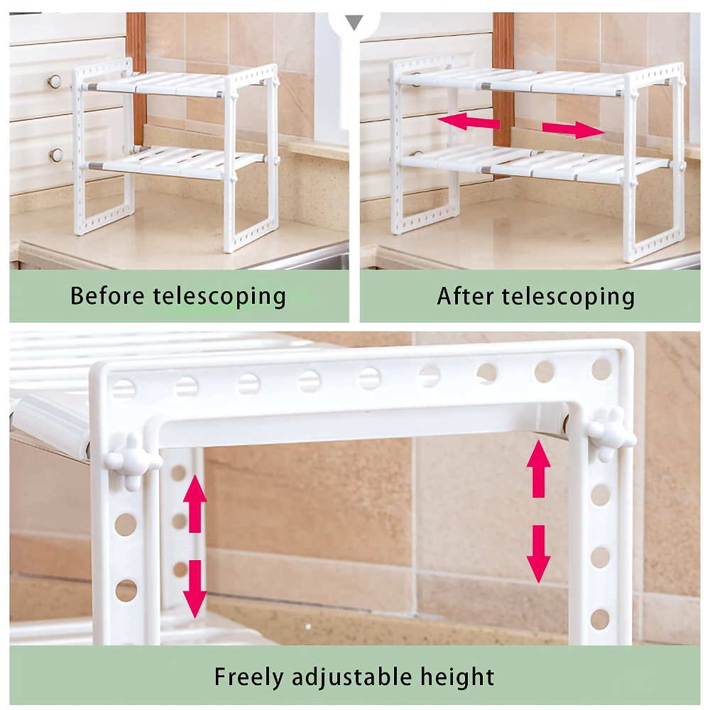 Dropship Two Retractable Frames - Expandable Cabinet Shelf