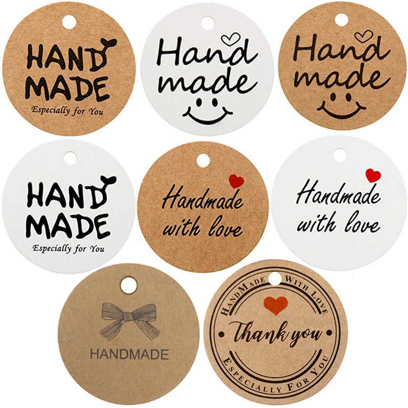 Diy Handmade Gift Tag Round Tag Paper Gift Tag Baking - Temu