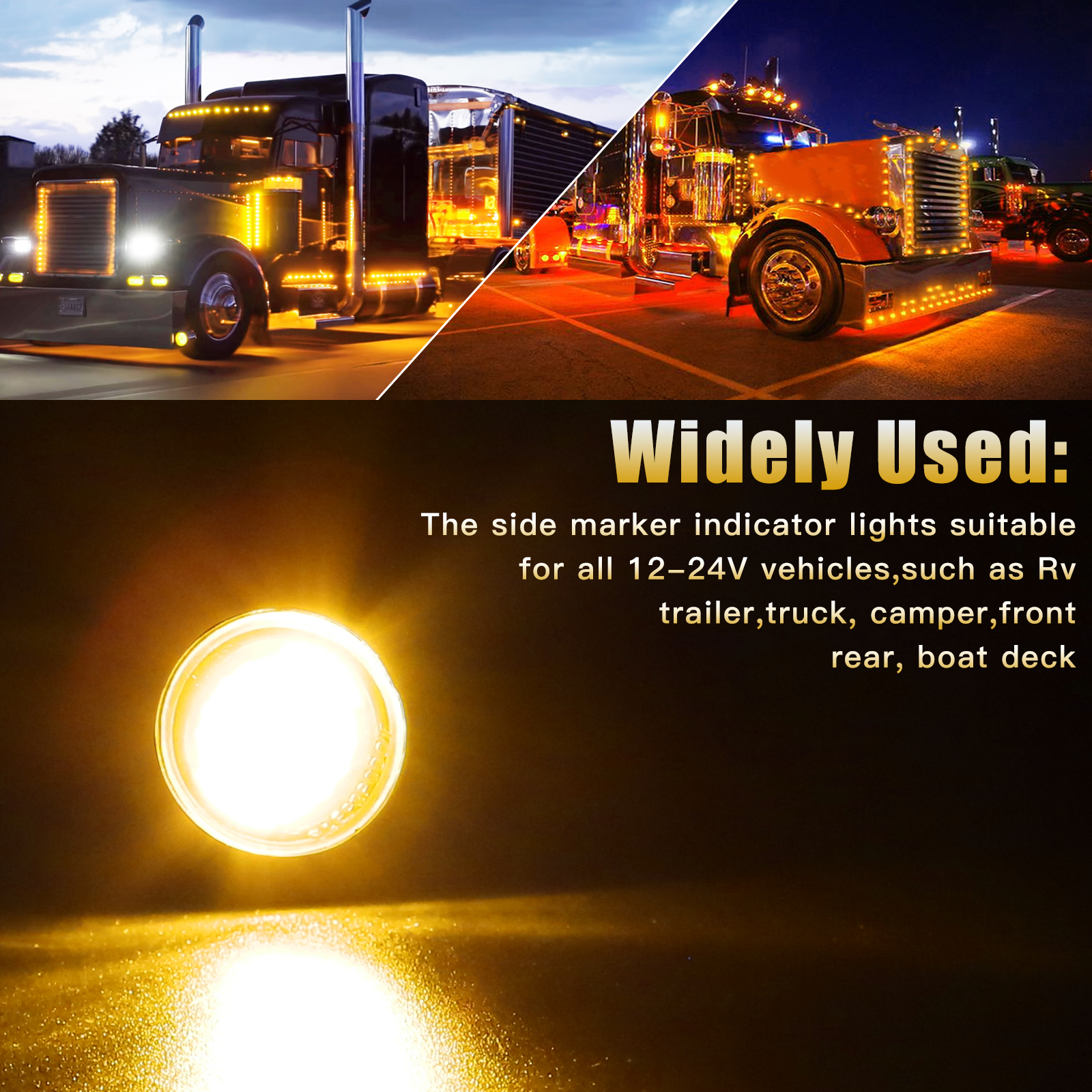 Brighten Ride: Round Led Side Marker Lights Trucks Trailers - Temu