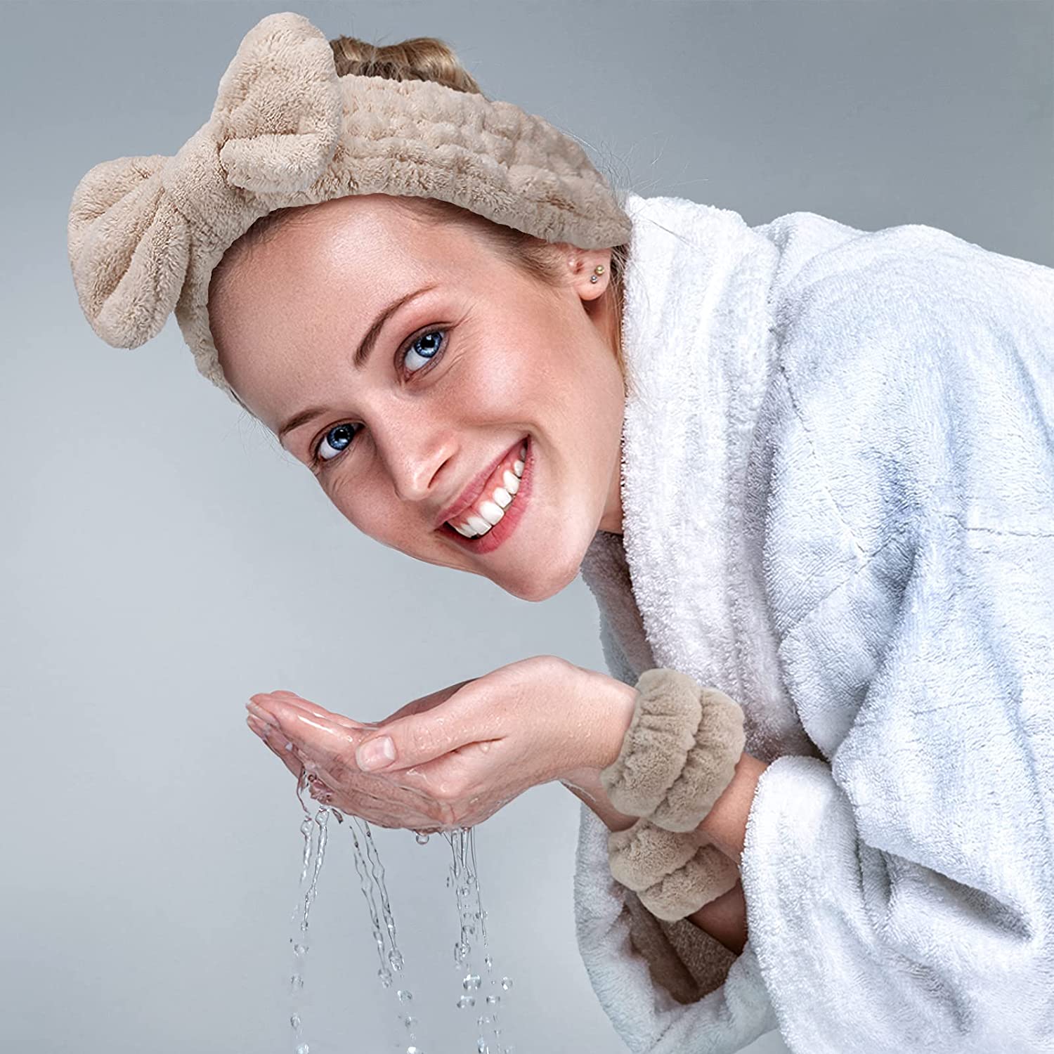 Bandeau de poignet de spa réutilisable pour femmes, serviette en  microcarence douce, bracelets pour se laver