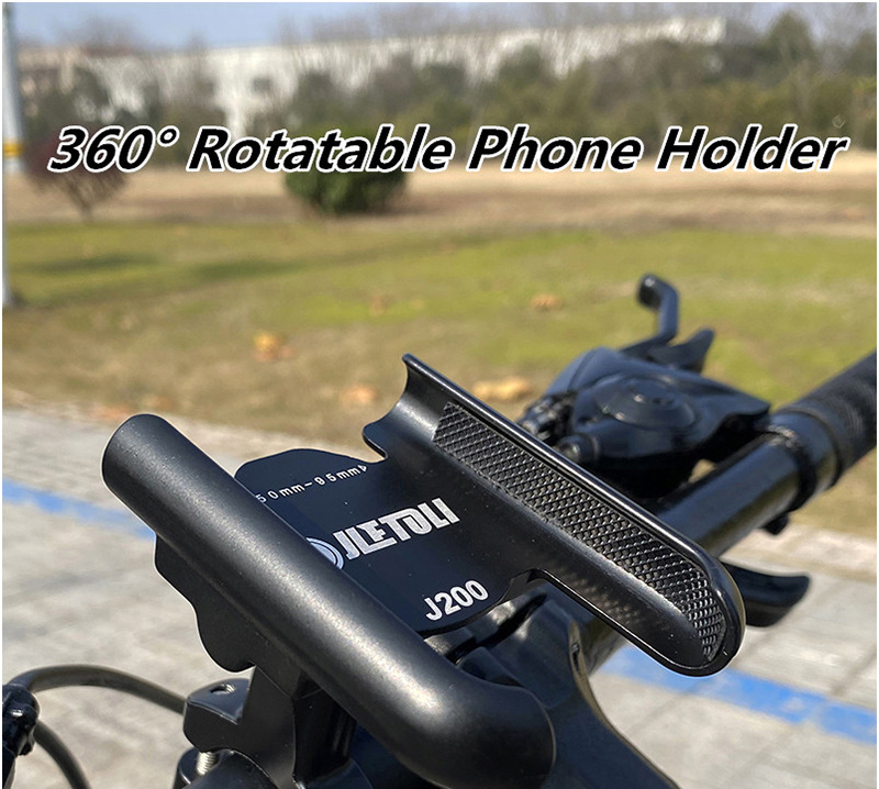 JLETOLI, soporte para teléfono de bicicleta de aleación de aluminio,  rotación de 360 grados, soporte para teléfono de bicicleta, soporte  antideslizant