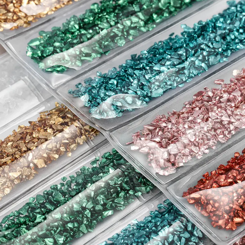 Multi color Mixing Nail Art Crushed Glass Stones Irregular - Temu