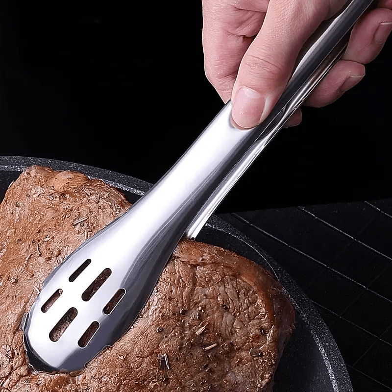 Kitchen Thicken Stainless Steel Food Tongs Long Handle Non-Slip
