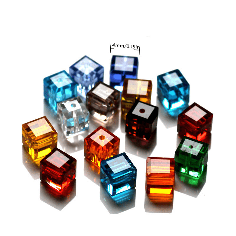 50pcs Austrian Glass Crystal Beads 4x8mm Rectangle Space Loose Bead Jewelry  Maki