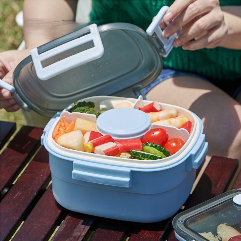 1pc Salad Container For Lunch With Ice Pack Leakproof Bpa Free 52oz Lunch  Container With 4 Compartments Salad Dressings Container For Salad Toppings  Snacks - Home & Kitchen - Temu