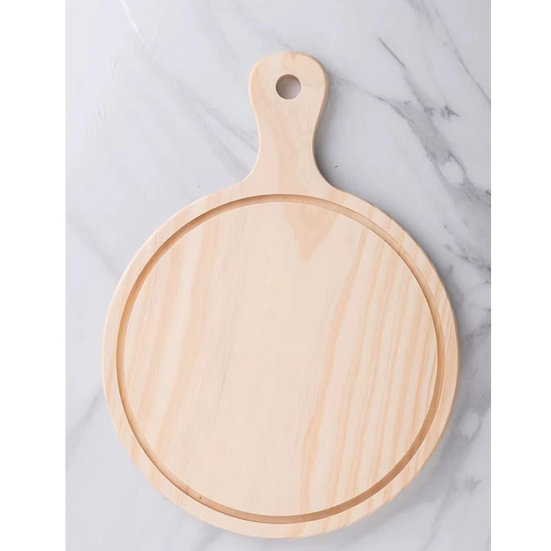 Round Wood Cutting Board, Natural Handmade Wood