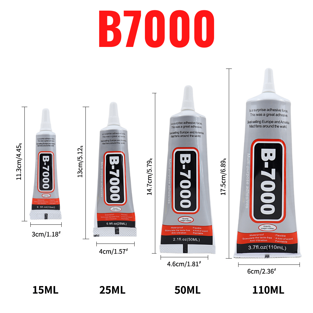 B7000 Adhesive Rhinestones Glue for Crafts, 2PCS 110ml / 3.7 fl oz