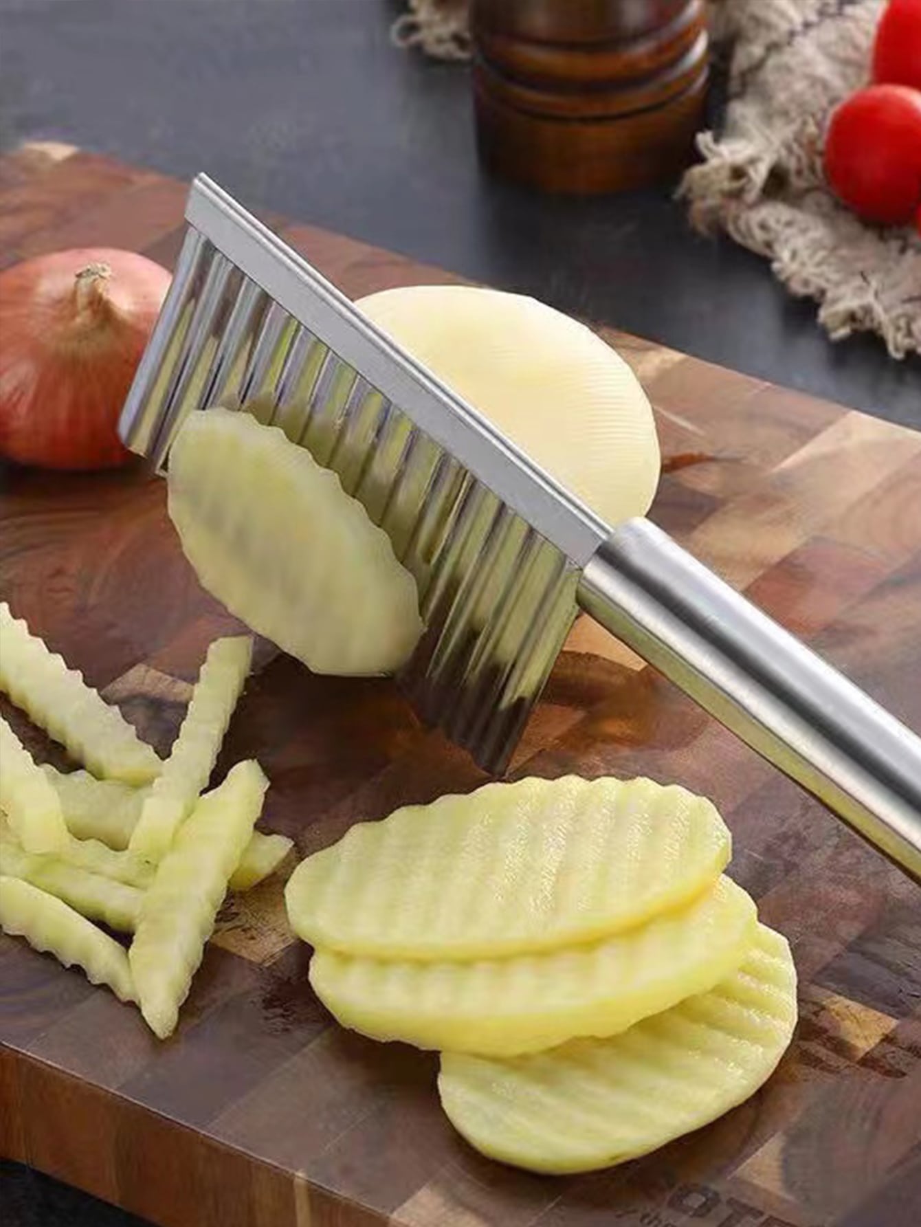 Coupeur de pommes de terre Couteau ondulé Couteau ondulé Coupe-légumes  Couteau dense Lame coupée Lame dentelée pour trancheuse à pommes de terre