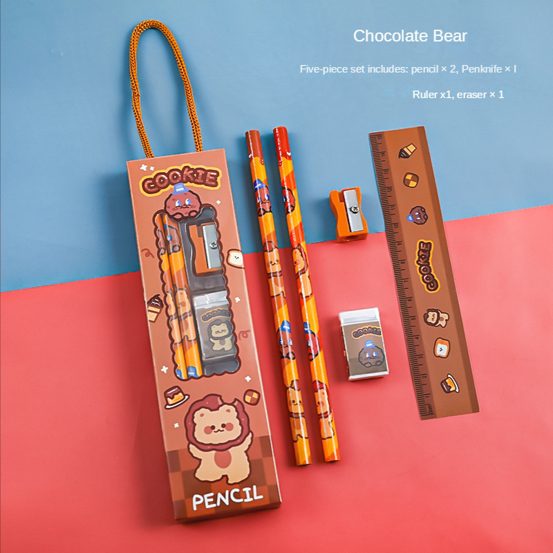 6pcs Cartoon Box 5 Pezzi Student Cute Pencil Set Cancelleria Premio  Stagione Regalo Laurea - Forniture Ufficio E Scuola - Temu Italy