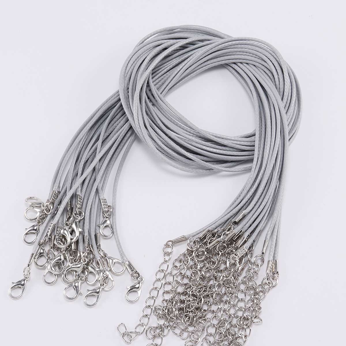 10pcs Waxed Necklace Cord Bulk, 23 and 1.5mm Dia Necklace String Rope,  White